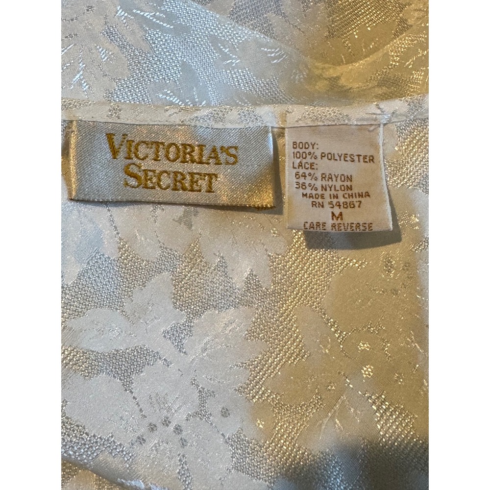 Vintage Victoria's Secret Gold Label Ivory Floral Jacquard Lace Cami Top M - Picture 4 of 4